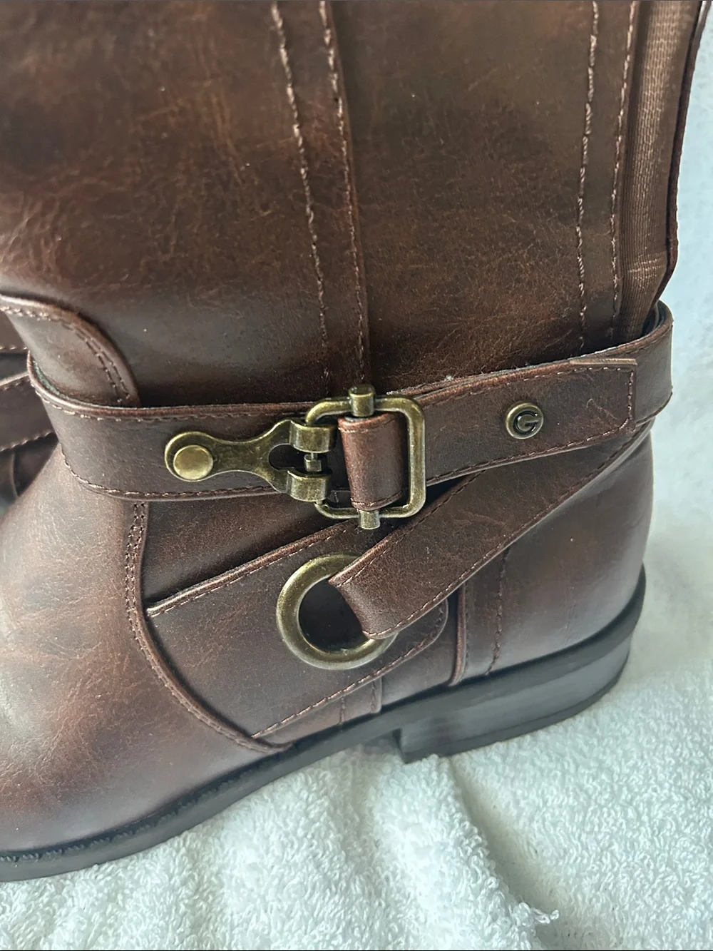 Women's Over-the-Knee Brown Riding Boots with Buckle Detail